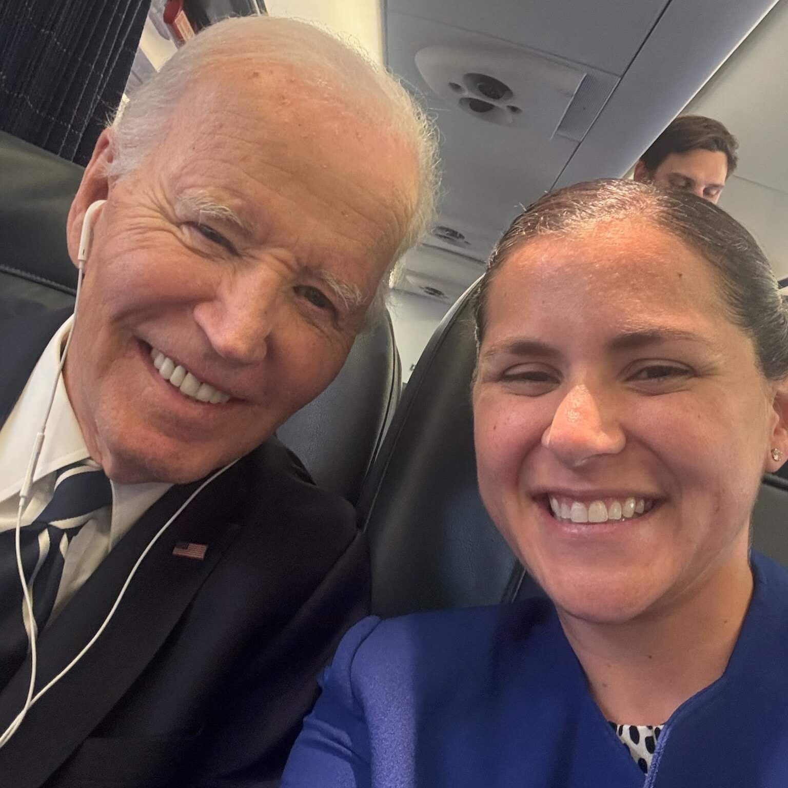 Ilyssa Meyer with President Joe Biden on Amtrak